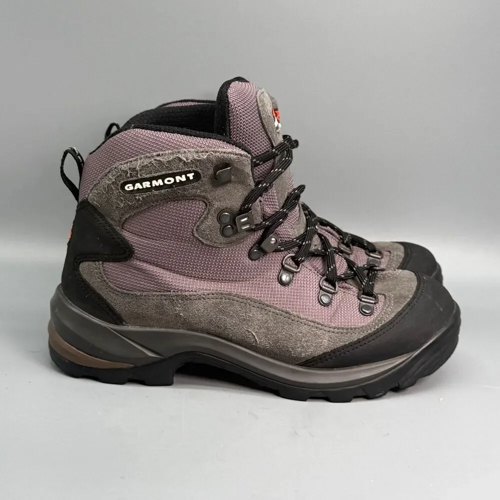 Garmont Women’s 6.5 Gray Black Lace Up Trekking Cap Toe Waterproof Hiking Boots